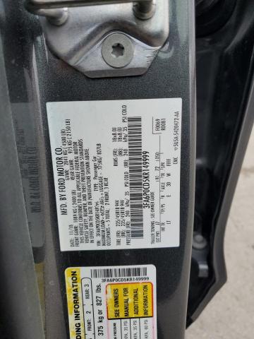 Photo 10 from auction – 2019 FORD FUSION SEL with VIN 3FA6P0CD5KR149999