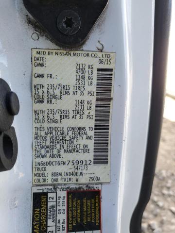 Photo 10 from auction – 2015 NISSAN FRONTIER S with VIN 1N6BD0CT6FN759912