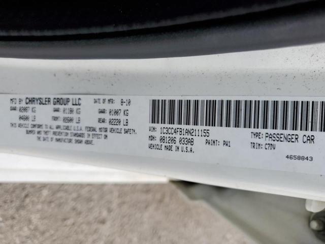 Photo 10 from auction – 2010 CHRYSLER SEBRING TO with VIN 1C3CC4FB1AN211155
