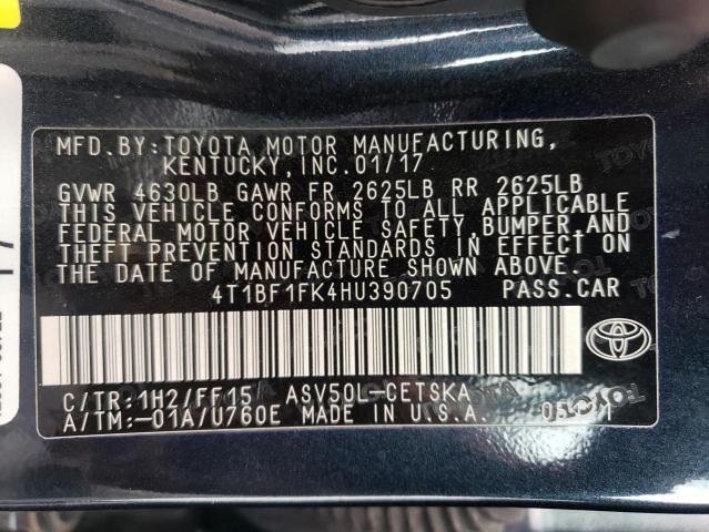 Photo 10 from auction – 2017 TOYOTA CAMRY LE with VIN 4T1BF1FK4HU390705