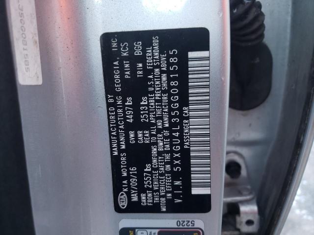Photo 10 from auction – 2016 KIA OPTIMA EX with VIN 5XXGU4L35GG081585