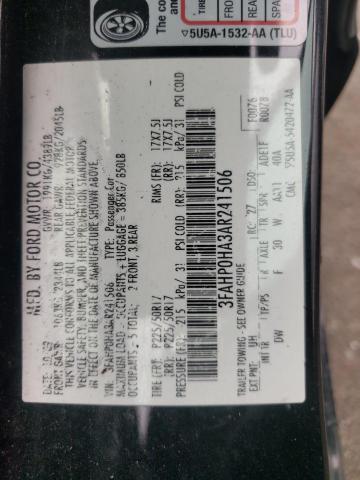 Photo 10 from auction – 2010 FORD FUSION with VIN 3FAHP0HA3AR241506