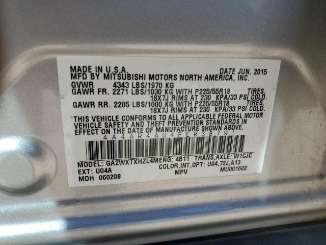 Photo 10 from auction – 2015 MITSUBISHI OUTLANDER with VIN 4A4AR4AU4FE038791