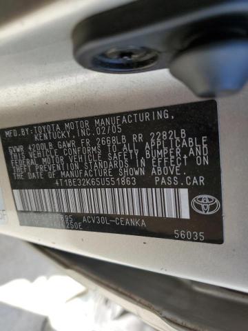 Photo 10 from auction – 2005 TOYOTA CAMRY LE with VIN 4T1BE32K65U551863
