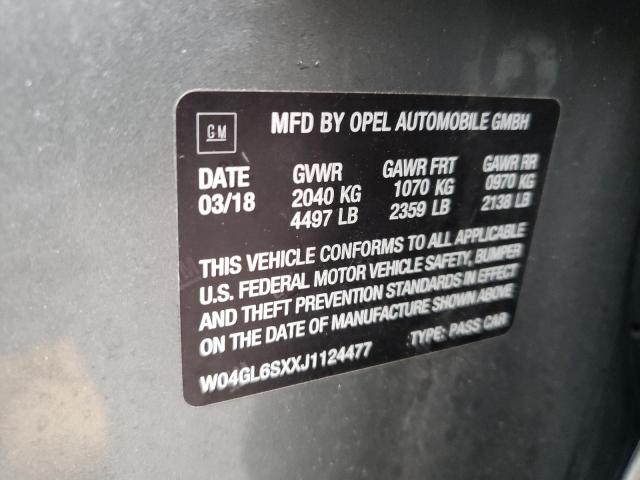 Photo 10 from auction – 2018 BUICK REGAL PREF with VIN W04GL6SXXJ1124477