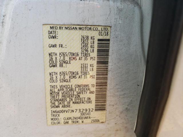 Photo 10 from auction – 2018 NISSAN FRONTIER S with VIN 1N6AD0FV7JN732932