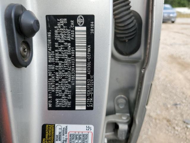 Photo 10 from auction – 2004 TOYOTA CAMRY LE with VIN 4T1BE32K44U374891
