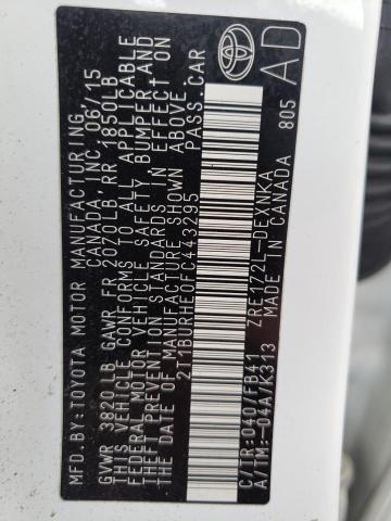 Photo 10 from auction – 2015 TOYOTA COROLLA L with VIN 2T1BURHE0FC443295