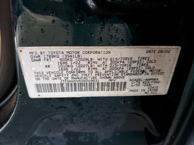 Photo 10 from auction – 2002 TOYOTA RAV4 with VIN JTEGH20V626009831