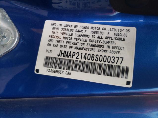 Photo 10 from auction – 2006 HONDA S2000 with VIN JHMAP21406S000377