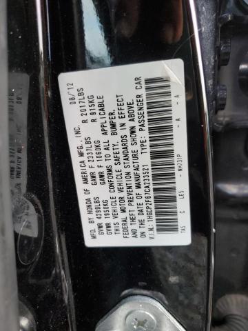 Photo 10 from auction – 2012 HONDA ACCORD SE with VIN 1HGCP2F67CA233521