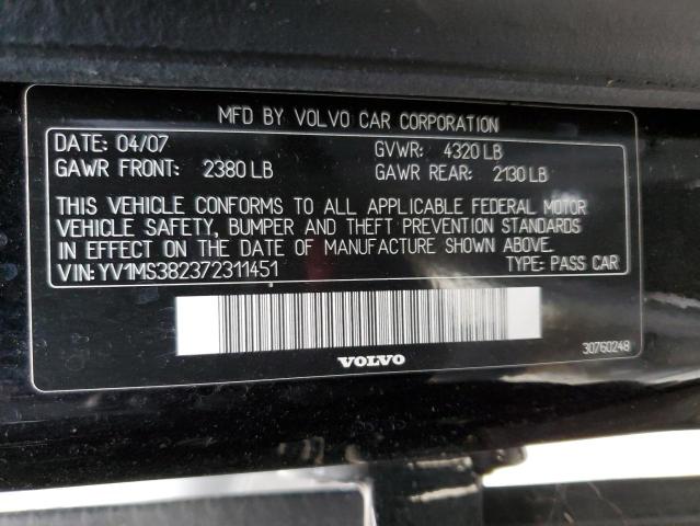 Photo 10 from auction – 2007 VOLVO S40 2.4I with VIN YV1MS382372311451