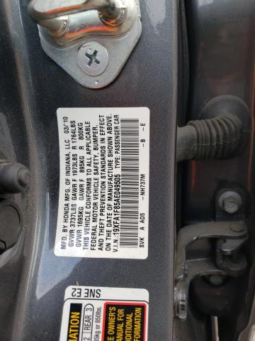 Photo 10 from auction – 2010 HONDA CIVIC EX with VIN 19XFA1F85AE049505
