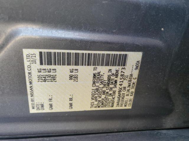 Photo 10 from auction – 2016 NISSAN MAXIMA 3.5 with VIN 1N4AA6AP8GC415873