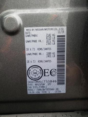Photo 10 from auction – 2020 NISSAN ROGUE S with VIN 5N1AT2MVXLC755846