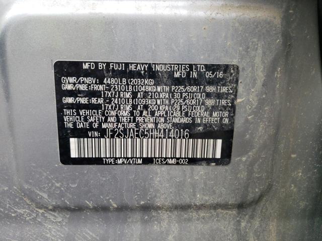 Photo 10 from auction – 2017 SUBARU FORESTER 2 with VIN JF2SJAEC5HH414016