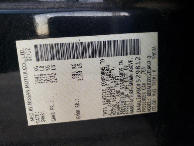 Photo 10 from auction – 2012 NISSAN ALTIMA BAS with VIN 1N4AL2AP8CN529812