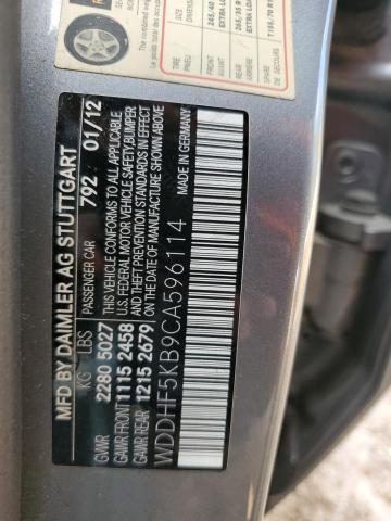 Photo 10 from auction – 2012 MERCEDES-BENZ E 350 with VIN WDDHF5KB9CA596114