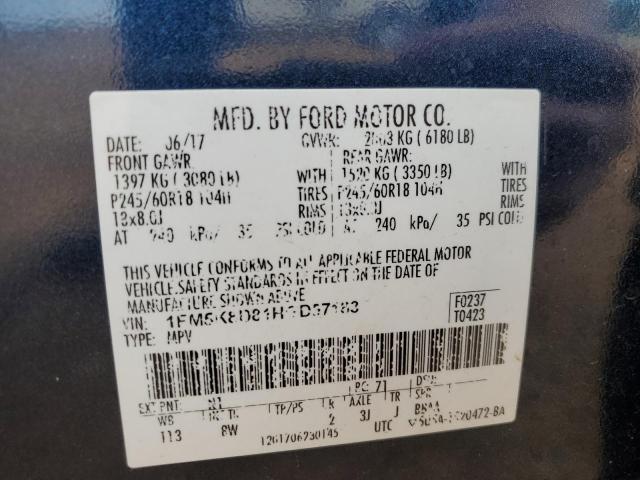 Фото 10 с аукциона – 2017 FORD EXPLORER X с VIN 1FM5K8D81HGD57183