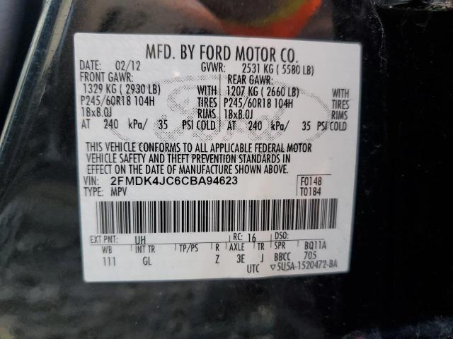 Photo 10 from auction – 2012 FORD EDGE SEL with VIN 2FMDK4JC6CBA94623