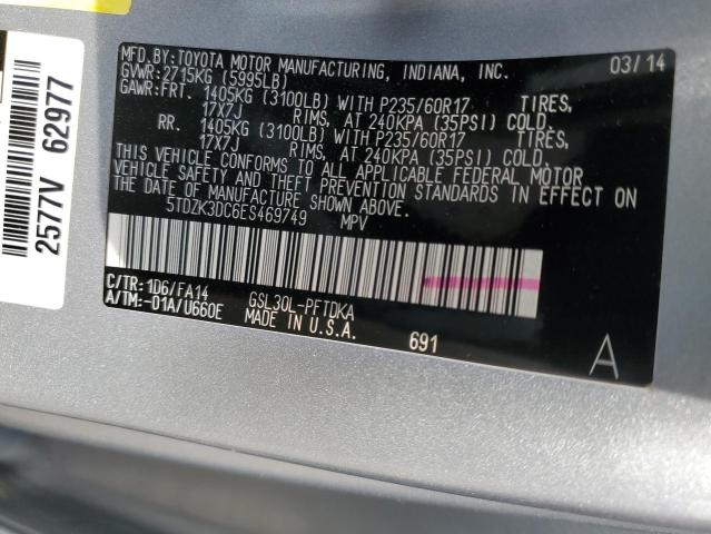 Photo 10 from auction – 2014 TOYOTA SIENNA with VIN 5TDZK3DC6ES469749