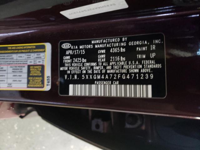 Photo 10 from auction – 2015 KIA OPTIMA LX with VIN 5XXGM4A72FG471239