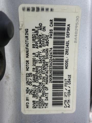 Photo 10 from auction – 2010 TOYOTA COROLA with VIN 1NXBU4EE5AZ242474