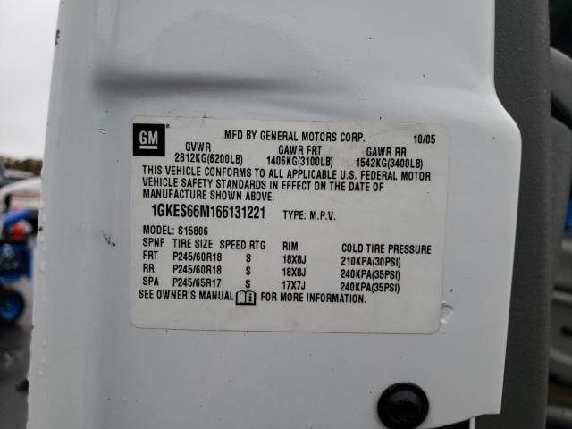 Photo 10 from auction – 2006 GMC ENVOY DENA with VIN 1GKES66M166131221