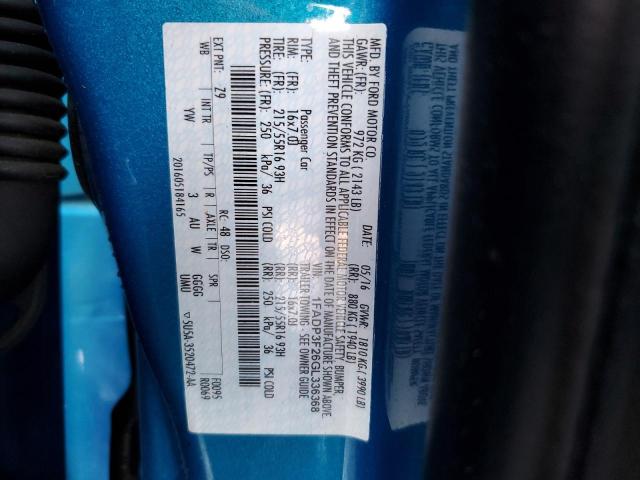 Photo 10 from auction – 2016 FORD FOCUS SE with VIN 1FADP3F26GL336368