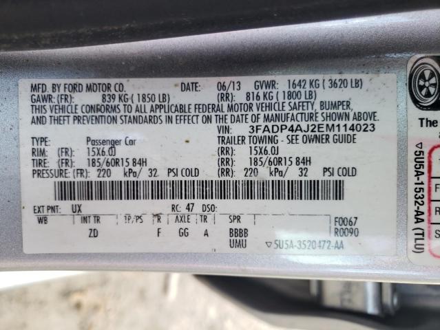 Photo 10 from auction – 2014 FORD FIESTA S with VIN 3FADP4AJ2EM114023