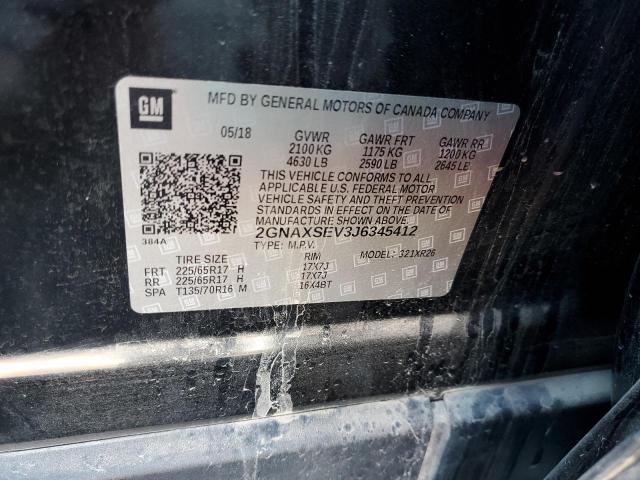 Photo 10 from auction – 2018 CHEVROLET EQUINOX LT with VIN 2GNAXSEV3J6345412