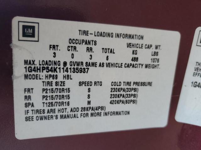 Photo 10 from auction – 2001 BUICK LESABRE CU with VIN 1G4HP54K114135937