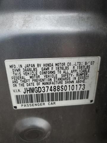 Photo 10 from auction – 2008 HONDA FIT with VIN JHMGD37488S010173