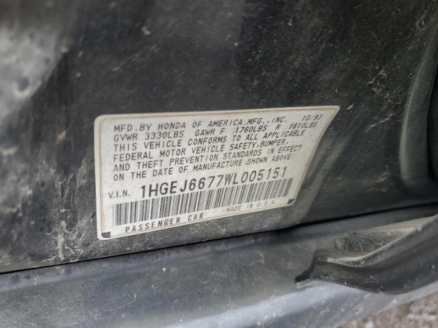 Photo 10 from auction – 1998 HONDA CIVIC LX with VIN 1HGEJ6677WL005151