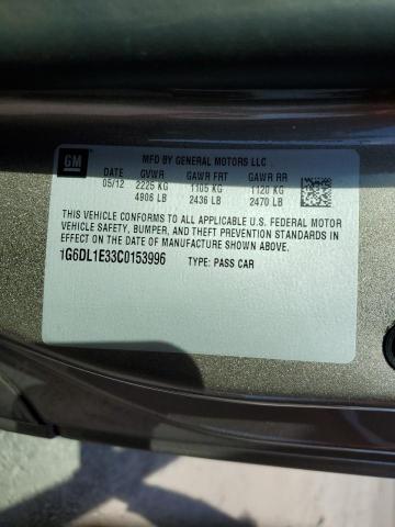 Photo 10 from auction – 2012 CADILLAC CTS PERFOR with VIN 1G6DL1E33C0153996