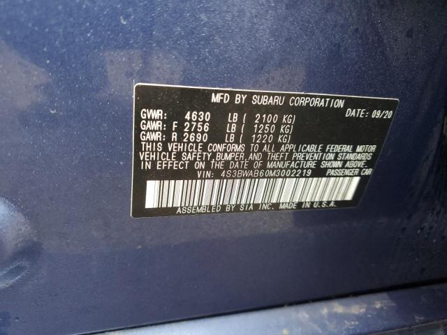Photo 10 from auction – 2021 SUBARU LEGACY with VIN 4S3BWAB60M3002219
