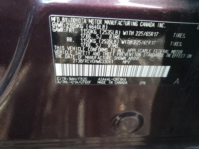 Photo 10 from auction – 2017 TOYOTA RAV4 LE with VIN 2T3BFREV0HW633041