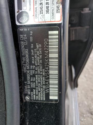 Photo 10 from auction – 2005 BMW 330 I with VIN WBAEV53425KM42290