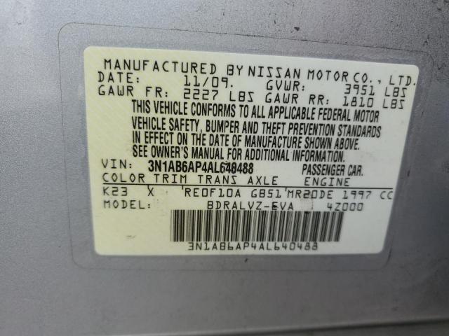 Photo 10 from auction – 2010 NISSAN SENTRA 2.0 with VIN 3N1AB6AP4AL640488