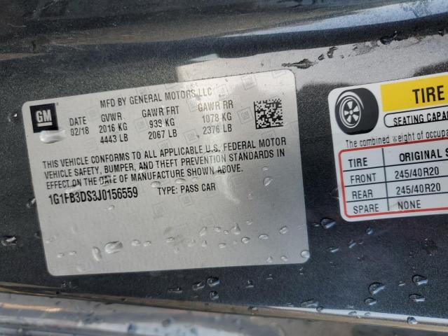 Photo 10 from auction – 2018 CHEVROLET CAMARO LT with VIN 1G1FB3DS3J0156559