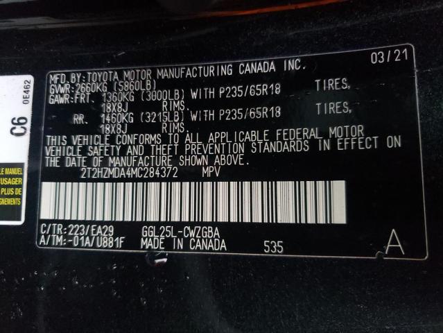 Photo 10 from auction – 2021 LEXUS RX 350 with VIN 2T2HZMDA4MC284372