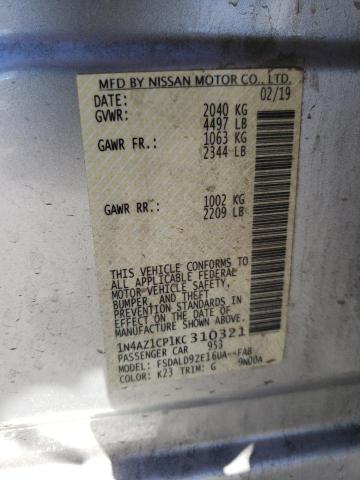 Photo 10 from auction – 2019 NISSAN LEAF S with VIN 1N4AZ1CP1KC310321