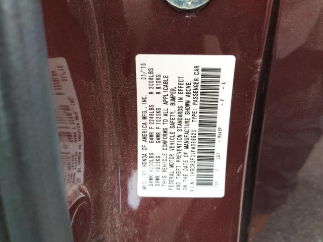 Photo 10 from auction – 2015 HONDA ACCORD LX with VIN 1HGCR2F37FA099520