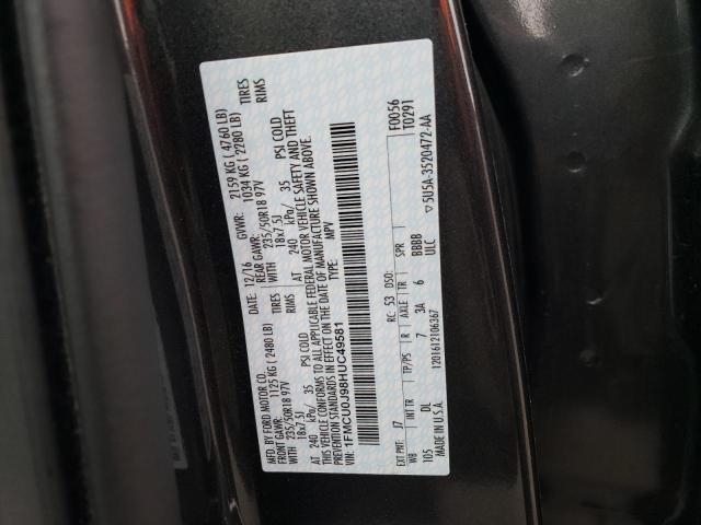 Photo 10 from auction – 2017 FORD ESCAPE TIT with VIN 1FMCU0J98HUC49581