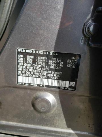 Photo 10 from auction – 2017 HONDA HR-V EX with VIN 3CZRU5G58HM715685