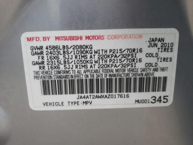 Photo 10 from auction – 2010 MITSUBISHI OUTLANDER with VIN JA4AT2AWXAZ017616