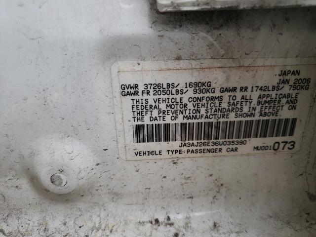 Photo 10 from auction – 2006 MITSUBISHI LANCER ES with VIN JA3AJ26E36U035390