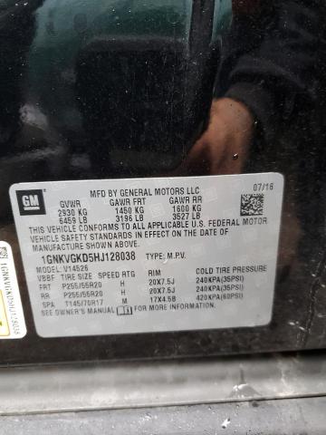 Photo 10 from auction – 2017 CHEVROLET TRAVERSE L with VIN 1GNKVGKD5HJ128038