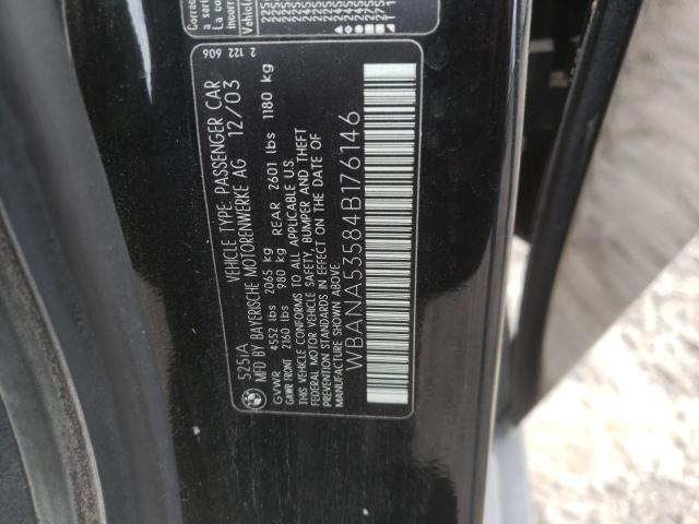 Photo 10 from auction – 2004 BMW 525 I with VIN WBANA53584B176146