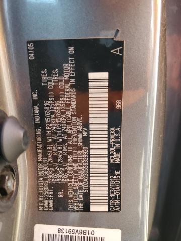 Photo 10 from auction – 2005 TOYOTA SIENNA CE with VIN 5TDZA23C55S329920